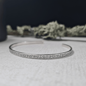 Solid Silver Bark Textured Cuff Bangle Solid Silver Bark Textured Cuff Bangle