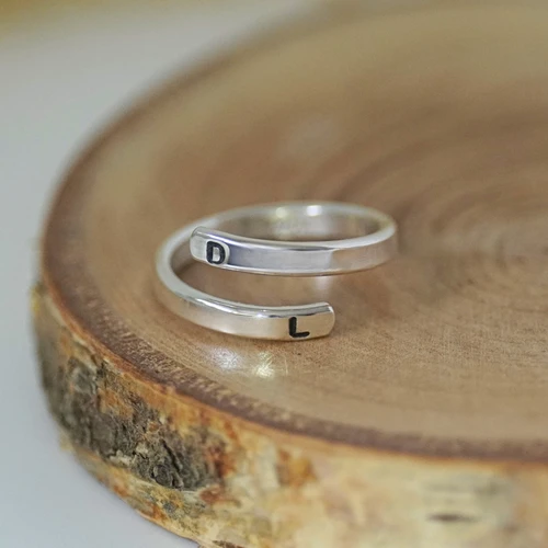 Sterling Silver Personalised Initials Ring