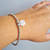 Sterling Silver Stretch Bracelet with Hammered Charm