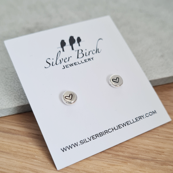 Sterling Silver Mini Heart Stud Earrings