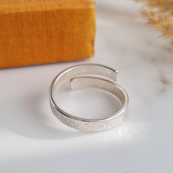 Sterling Silver Floral Wrap Ring