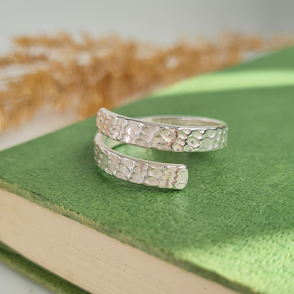 Sterling Silver Ripple Wrap Ring