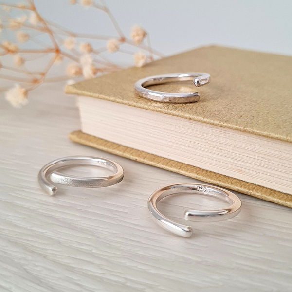 Silver Halo Wrap Rings