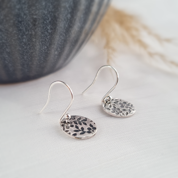 Sterling Silver Floral Drop Earrings Sterling Silver Floral Drop Earrings