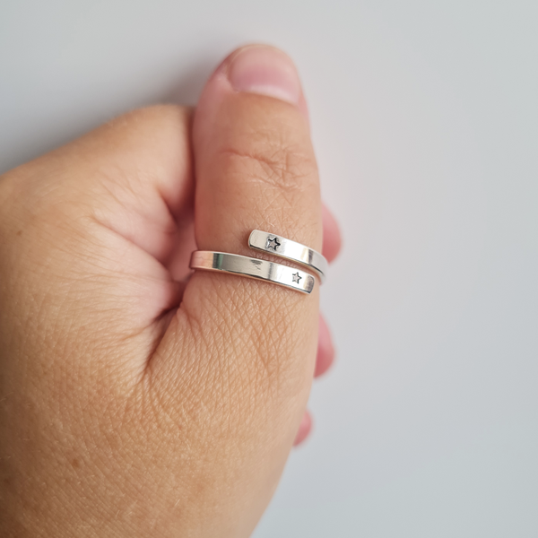 Sterling silver Star Hug Ring Sterling silver Star Hug Ring