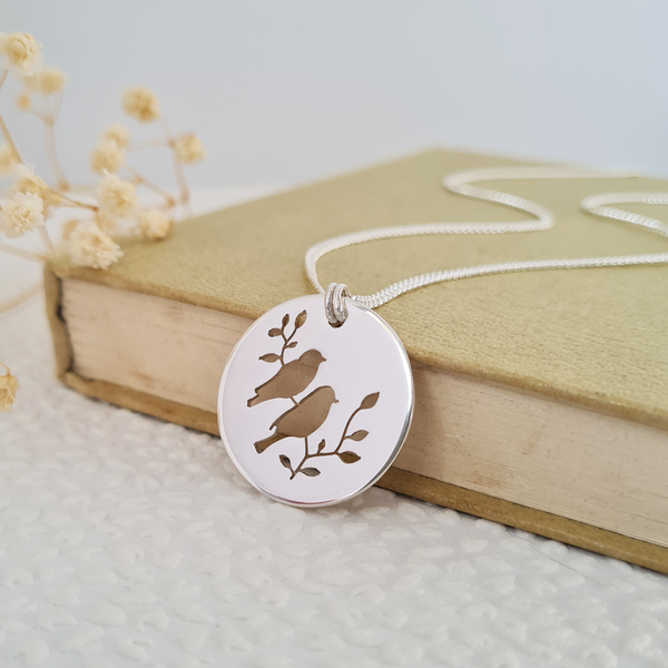 Sterling Silver Finch Bird Necklace