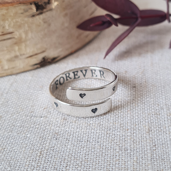 Silver Forever Heart Eternity Ring