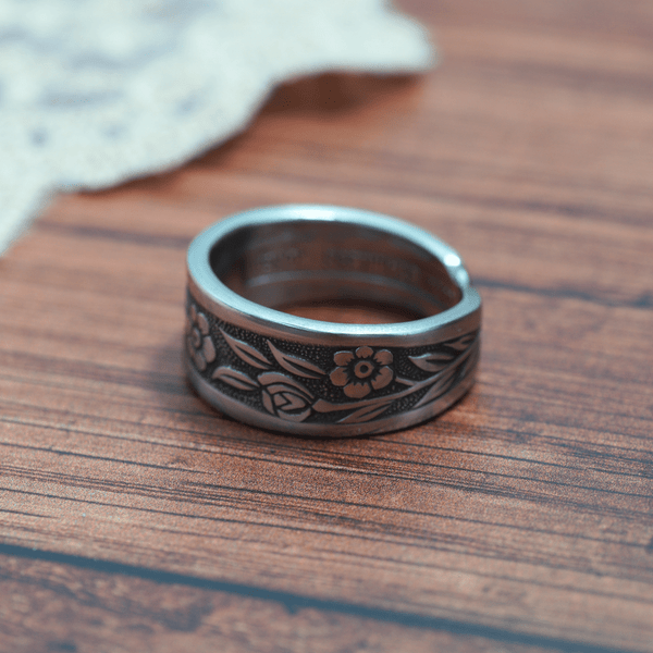 Floral Spoon Band Ring