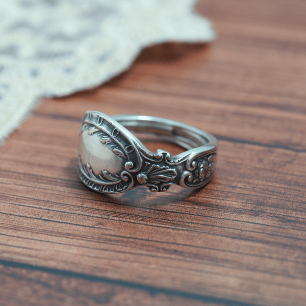 Antique Scroll Spoon Ring