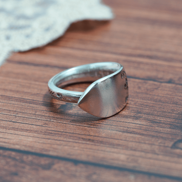 Floral Engraved Spoon Ring