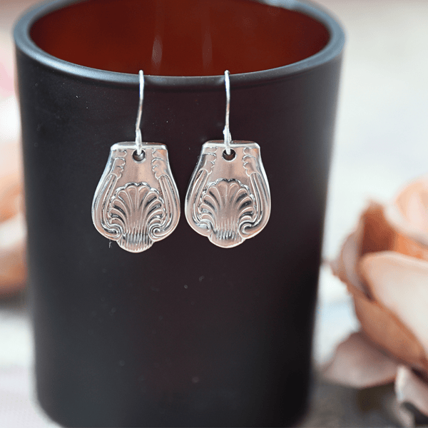 Shell Scroll Spoon Earrings