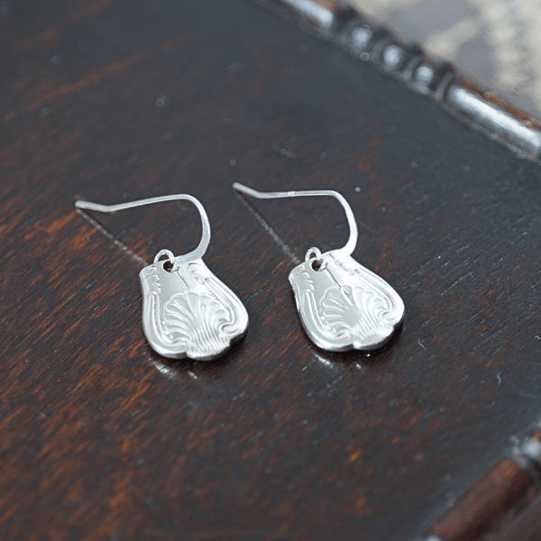 Shell Scroll Spoon Earrings