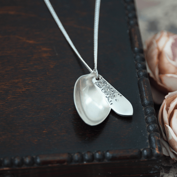 Floral Engraved Spoonie Necklace