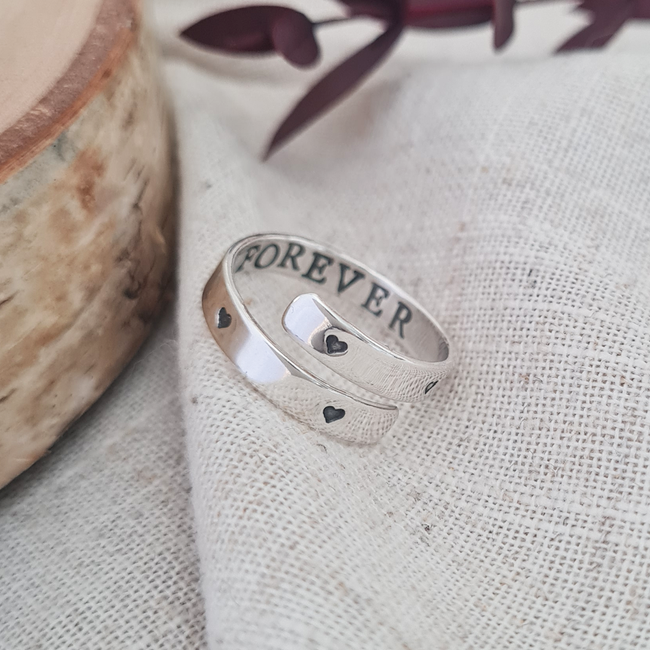 Silver Forever Heart Eternity Ring