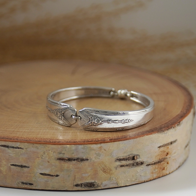 Art Deco Style Spoon Bracelet with magnetic catch