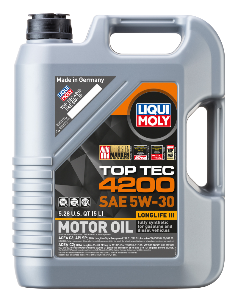 LIQUI MOLY 5L Top Tec 4200 Motor Oil 5W30 - Case of 4 | Father's