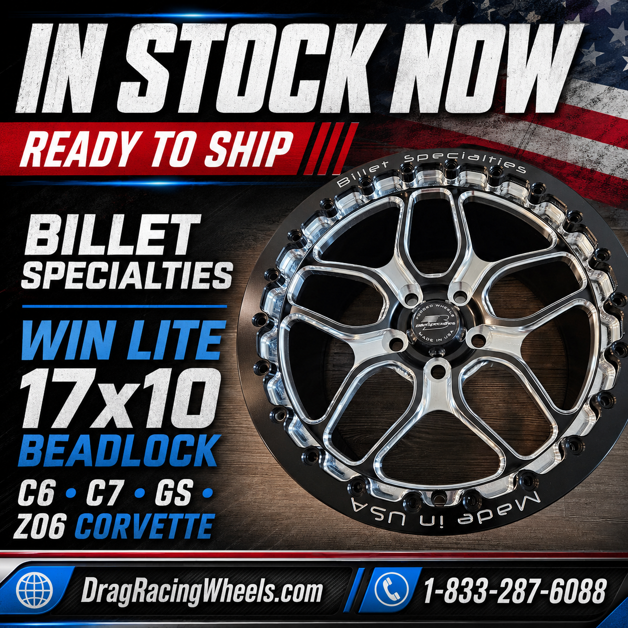 Billet Specialties Win Lite 17x10 | 5x4.75BC | 6.95in BS Single