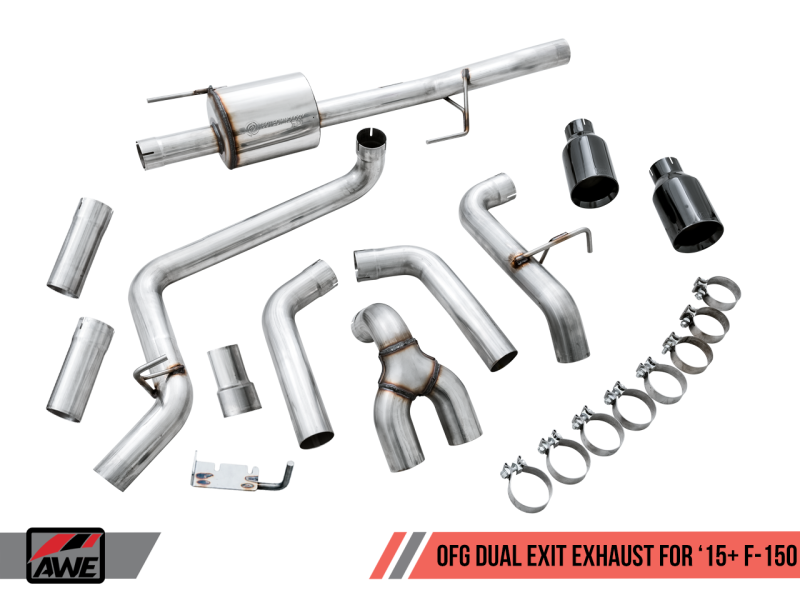 AWE Tuning 20152020 Ford F150 2.7L 3.5L 5.0L 0FG Dual Exit Performance Exhaust System w