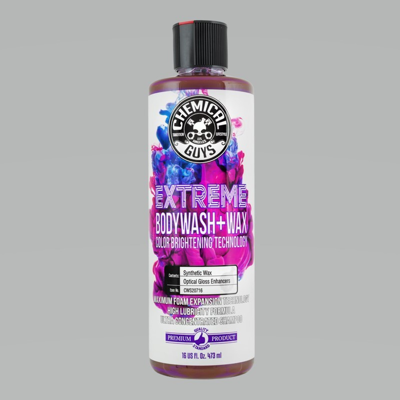 Chemical Guys CWS20716 Extreme Bodywash & Wax Foaming Car Wash Soap, 16 oz  