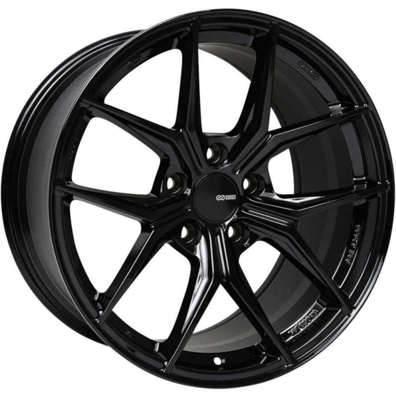TSJ×HAKU BLACK×SILVER Enkei TSR-X 20x9.5 40mm Offset 5x114.3 BP Gloss Black Racing