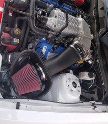 JLT 10-14 Ford Mustang GT500 Black Textured Big Air Intake Kit w/Red Filter - Tune Req