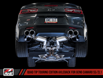 AWE Tuning 2016-2024 Chevrolet Camaro 6.2L SS | ZL1 | LT1 Axle-back Exhaust - Touring Edition (Quad Chrome Silver Tips)
