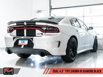 AWE Tuning 2015-2023 Dodge Charger 6.4L SRT / Hellcat 6.2L Non-Resonated Touring Edition Exhaust - Diamond Blk Tips