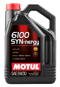 Motul 5L Technosynthese Engine Oil 6100 SYN-NERGY 5W30 - VW 502 00 505 00 - MB 229.5 - Case of 4