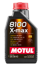 Motul 1L Synthetic Engine Oil 8100 0W40 X-MAX - Porsche A40 - Case of 20