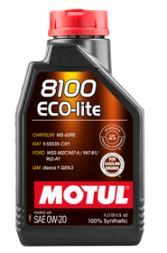 Motul 1L Synthetic Engine Oil 8100 0W20 ECO-LITE - Case of 12