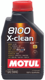Motul 1L Synthetic Engine Oil 8100 5W40 X-CLEAN C3 -505 01-502 00-505 00-LL04 - Case of 16
