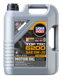 LIQUI MOLY 5L Top Tec 6200 Motor Oil 0W20 - Case of 4