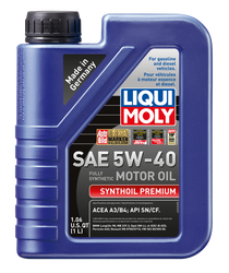 LIQUI MOLY 1L Synthoil Premium Motor Oil SAE 5W40 - Case of 12