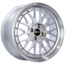 BBS LM 17x7.5 4x100 ET40 Diamond Silver Center Diamond Cut Lip Wheel -70mm PFS/Clip Required - LM198DSPK
