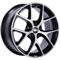 BBS SR 17x7.5 5x100 ET37 Satin Black Diamond Cut Face Wheel -70mm PFS/Clip Required - SR040VGPK