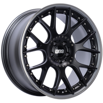 BBS CH-RII 22x10 5x120 ET38 / 72.5 CB Satin Black Center Platinum Lip SS Rim Protector Wheel - CH7102BPPO