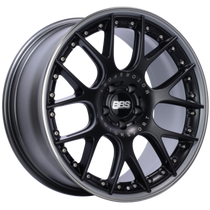 BBS CH-RII 22x10 5x120 ET40 Satin Black Center Platinum Lip SS Rim Protector Wheel - 82mm PFS Req. - CH7101BPPO