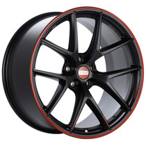 BBS CH-R Nurburgring Edition 20x9 5x120 ET25 PFS Black/Red Wheel - 82mm PFS/Clip Required - CI0201NE