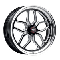 WELD Laguna Drag Gloss Black Wheel with Milled Spokes 18x12 | 5x120.65 BC (5x4.75) | +55 Offset | 8.7 Backspacing - S15282063P55 for Corvette C6 Z06 / Grand Sport / ZR1 2006-2013, Corvette C7 Z06 / Grand Sport / ZR1 2014-2019