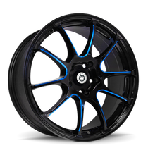 Konig Illusion 18x8 5x114.3 ET45 Black/Ball Cut Blue Racing Wheel - IL8851445F
