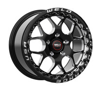 WELD Solana Beadlock Drag Gloss Black Wheel with Milled Spokes 18x10 | 5x114.3 BC (5x4.5) | +0 Offset | 5.50 Backspacing - S91080067P00 for 2007, 2008, 2009, 2010, 2011, 2012, 2013, 2014, 2015, 2016, 2017, 2018, 2019, 2020, 2021, 2022, 2023, 2024 Nissan GT-R R35 Skyline