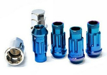 Wheel Mate Muteki SR48 Open End Locking Lug Nut Set of 4 - Burning Blue Neon 12x1.25 48mm