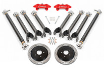 BMR 2016-2024 Chevrolet Camaro 15in Conversion Kit w/ Drilled & Slotted Rotors & Red Calipers + Rear Suspension Kit - DRP363H