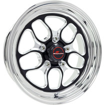 Billet Specialties Win Lite 2-Piece 15x4 | 5x4.5 BC | 1.625in BS Non-BeadLock Black Center / Polished Lip Drag Wheel - BRS22540L6516 for Mustang FoxBody 1979-1993