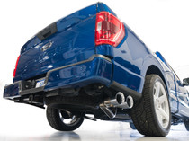 AWE 0FG Side Exit Cat-Back Exhaust | 2021-2026 F-150 5.0L XL Regular Cab (2021-2023 F-150 5.0L Coyote XLT RCSB) - 4.5" Dual Chrome Silver Tips - 3015-32145
