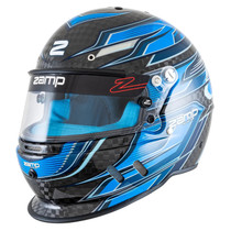 ZAMP RZ-67D Full Face Helmet with Carbon Fiber Shell and Fluorescent Finish - Snell Certified, Head and Neck Support Ready Blue product photo