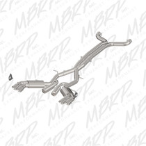 MBRP 2016-2024 Camaro SS / ZL1 6.2L 3in Dual Cat-Back Quad Tip Exhaust Street Version - T409 Tips - S7032409
