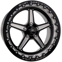 Billet Specialties Street Lite 2-Piece 17x10 | 5x4.5BC | 7.5in BS Single BeadLock Black Drag Wheel | S197 / S550 Mustang - BRSB2371FR6575