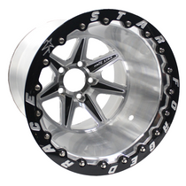 Race Star 72 ValStar Single Beadlock 15x10 / 5x4.75BC / 7.5in. BS / 3.072in CB / Machined w/ Black Accents Wheel - 72-510477511M