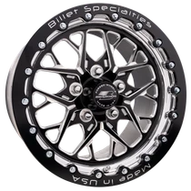 Billet Specialties Redline 15x10 S197 S550 Mustang | 5x4.5 BC | 7.50in BS | +51 Offset Single BeadLock Black Drag Wheel - BRSB0751FL6575